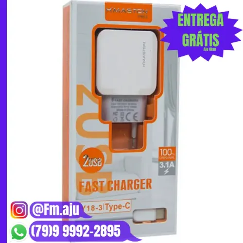 Carregador de celular Tipo C, v8, iPhone - Novo / Entrega Grátis 8km/ Garantia