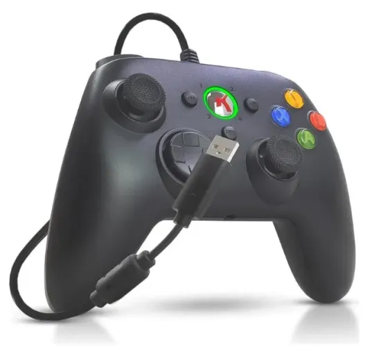 Controle Xbox/pc Kp-gm033 Com Fio, Vibração E Botão Turbo