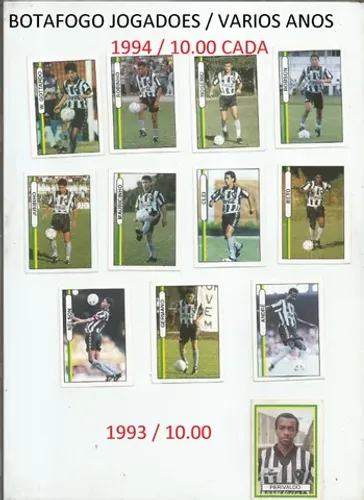 figurinhas jogadores botafogo varios anos - verificar fotos 