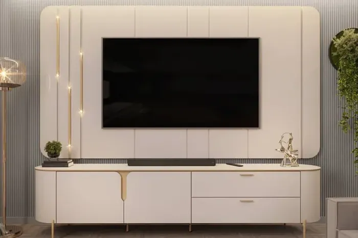 Rack com Painel para TV até 75" 2.40 Largura Celine 100% MDF Led **novo na caixa**