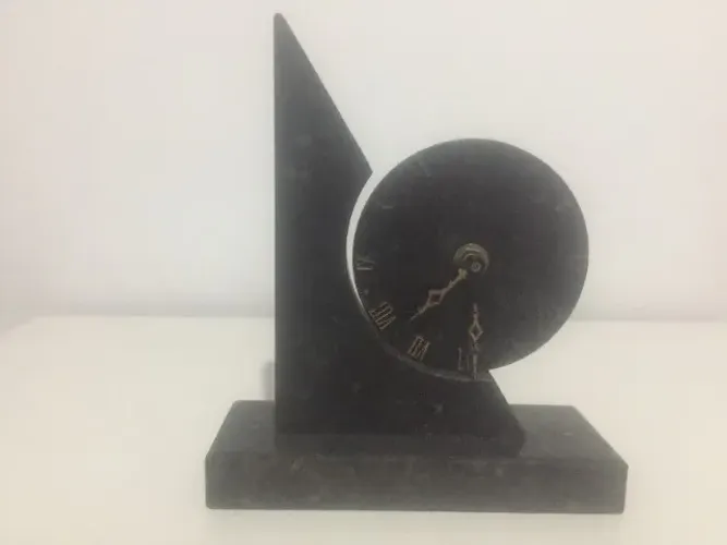 Antigo relógio de mármore preto !!! Funcionando !!!