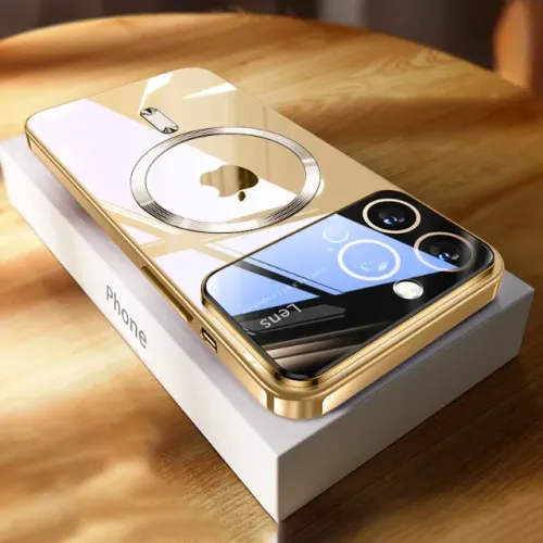 Promoção  - Case Magsafe Luxo Iphone 14 com Protetor de Lentes, Anti-riscos, Capa Iphone