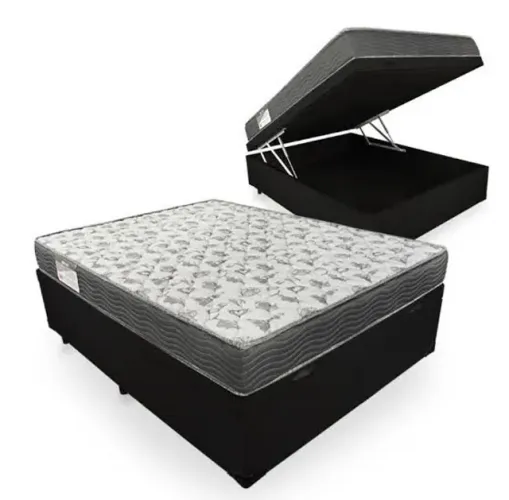 Bau Casal + Colchão Casal D33 Ortopédico conjunto 61 cm