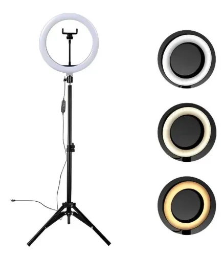 Iluminador LED Ring Light 26cm Suporte Celular Tripé 210cm Mayber eletronicos