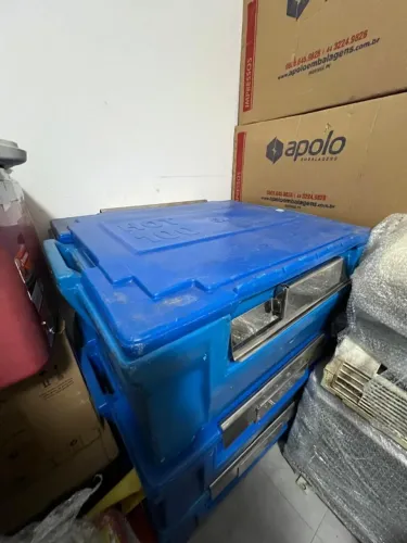 Caixa Termica Azul GRANDE Caixa Hotbox Alimentos Termica 100 Litros Azul 
