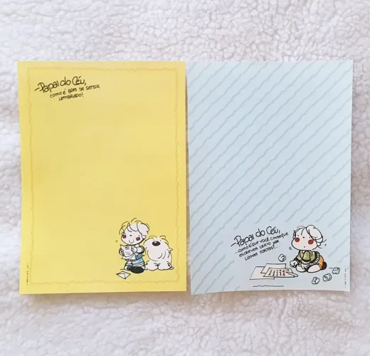 2 papéis de carta dos anos 80