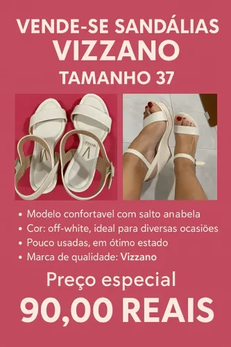 VENDE-SE SANDÁLIAS VIZZANO