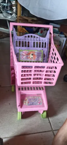 Carrinho de supermercado infantil rosa