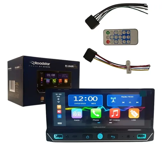 Multimídia 1Din 7 polegadas Carplay 