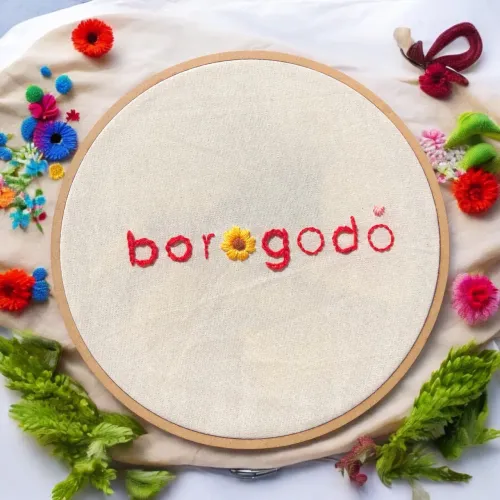 Bastidor quadro bordado a mão decorativo