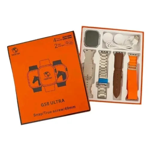 Smartwatch GS8 Ultra 4 pulseiras carregador por indução