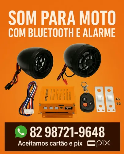 Som para moto com alarme versão com bluetooth top 