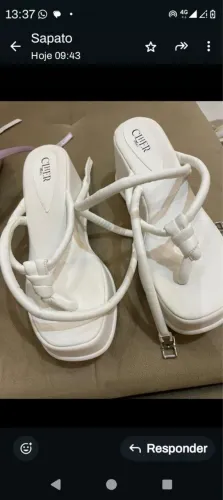 Sandália plataforma branca tam 39 NOVA