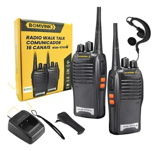 Rádio Walk Talk Comunicador 16 Canais Bomvink BOM5700 - Comunicação Sem Limites!