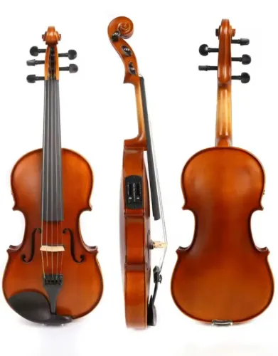 VIOLINO 5 CORDAS 4/4 ELETROACUSTIC TAMPO ABETO ESTOJO TERMICO ARCO CRINA CRAVELHAS OLHO PA