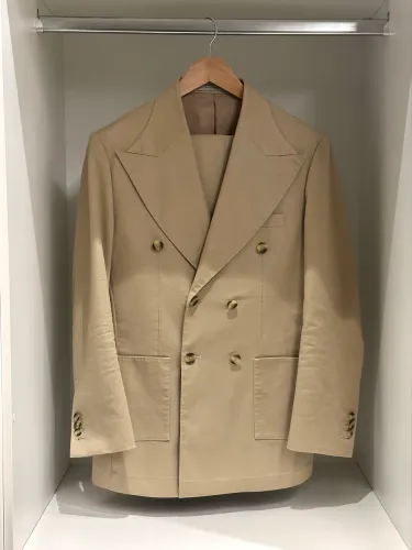 Terno Ingles Khaki Double Breasted