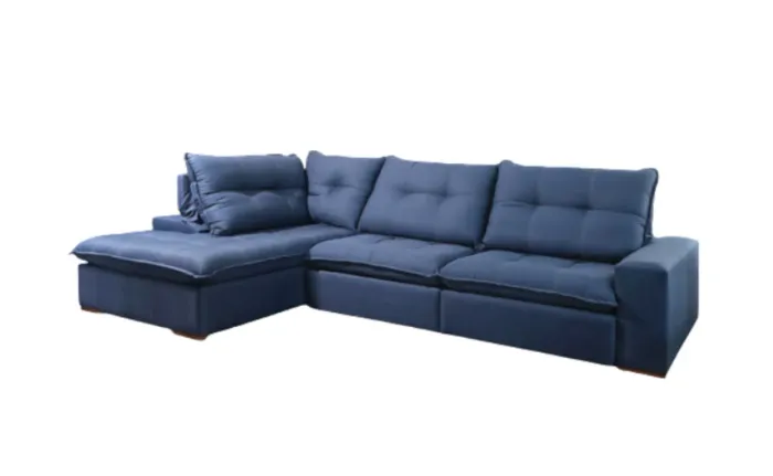 Sofá com Chaise Molas Ensacadas FRETE GRÁTIS 