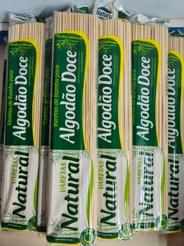 500 Palitos Bambu para Algodão Doce 40 cm