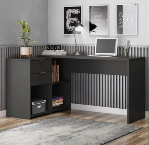 Mesa Computador Office em L (FAZEMOS ENTREGA DF E ENTORNO)