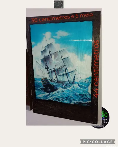 Quadro com imagem de barco 3D