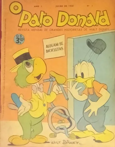Revista O Pato Donald Nº1 - Ano I - Julho de 1950 - Raro acervo de colecionador é vintage
