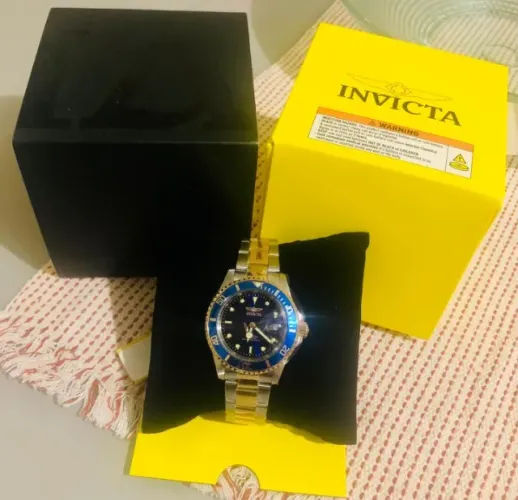 Pulseira de relógio masculina Invicta 26972 Gold Steel Cor da moldura prateada/dourada Cor