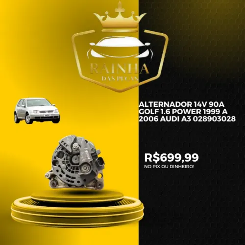 Alternador 14v 90a Golf 1.6 1999 até 2006 Audi A3 028903028