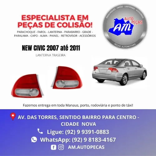 lanterna traseira civic 