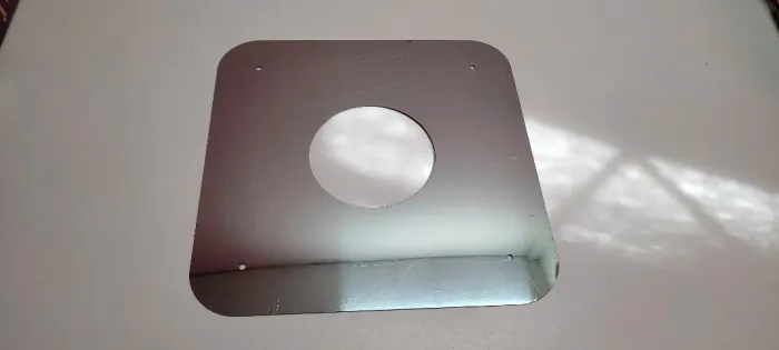 Chapa Inox quadrada para acabamento / arremate de chaminé
