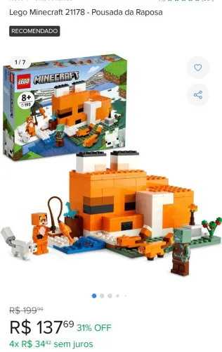 Lego Minecraft Pousada da Raposa