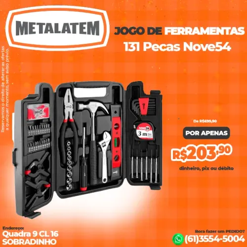 Jogo De Ferramentas Com 131 Peças Nove54