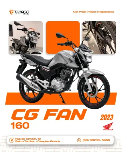 HONDA CG FAN 160 2023 PRATA - APENAS 7.800 KM
