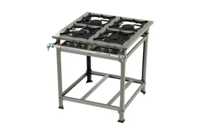 Fogão 4 Bocas Inox 430 Baixa Pressão Queimadores Triplos 30X30 - Itajobi