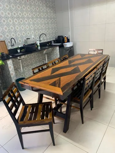 Mesa 2,20 com 8 cadeiras