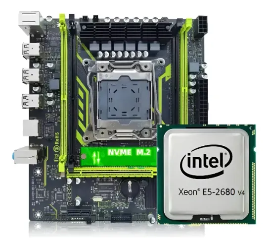 Kit Placa Mãe X99 Zsus + Xeon E5-2680 V4 + Adaptador Cooler Lga 2011-V3