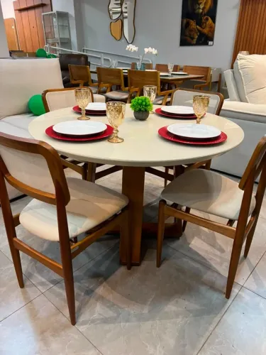Mesa Redonda Alto Padrão com 4 Cadeiras NOVO PRONTA ENTREGA