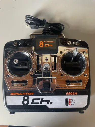 Controle Simulador Voo Rc Aeromodelismo 8 Canai Usb 0908A Pc