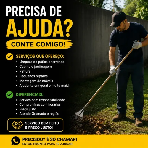 Prestação de Serviços<br><br>Faço serviços em geral com responsabilidade e compromisso.