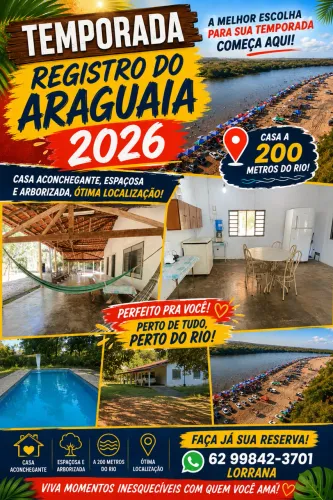 Registro do Araguaia casa de temporada