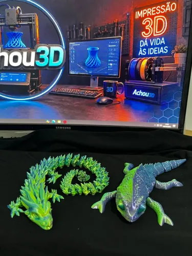 dragão e camaleão 3d
