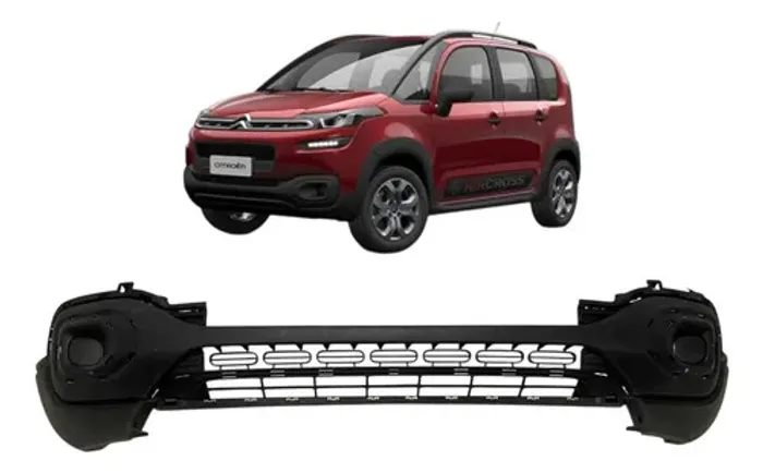 Spoiler Parachoque Dianteiro Citroen Aircross 2015 A 2021 Preto