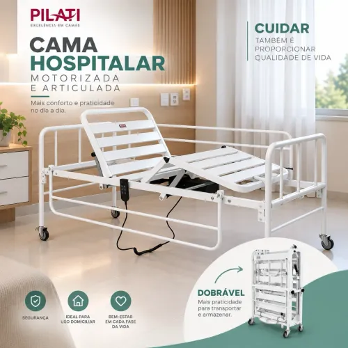 Cama Hospitalar Motorizada regulagem 