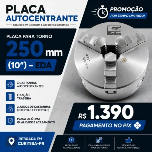 Placa para Torno 250mm (10") 3 Castanhas