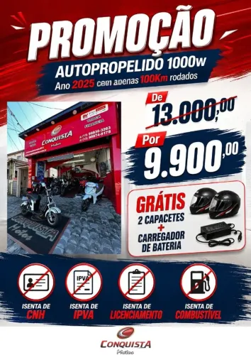 Autopropelido 1000W Evee 2025 | Apenas 100km rodados