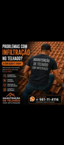 Manutenção de telhado com infiltração e marido de aluguel
