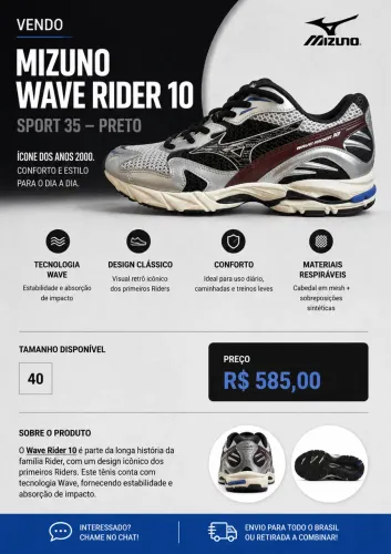 Tênis Mizuno Wave Rider 10