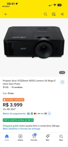 PROJETOR ACER NOVO!