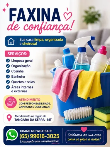 Diarista Residencial, Comercial e Clínicas - Disponível Essa Semana.