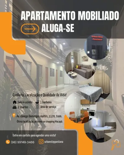 Apartamento totalmente mobiliado e bem localizado. Próximo ao Shoping Macapá