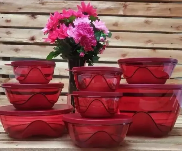 Kit 8 peças Tupperware policarbonato